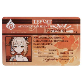 Карточка персонажа Genshin Impact Идентификационная карта Ёимия лицензия паспорт Геншин Импакт Yoimiya