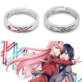 Набор парные кольца Милый во Франксе Хиро и Зеро Ту Darling in the Franxx Hiro Zero Two аниме кослпей