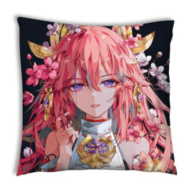 Наволочка Геншин Импакт Яэ Мико Genshin Impact Yae Miko 45x45 см аниме