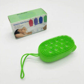 Мочалка силиконовая массажная bath brush зеленая