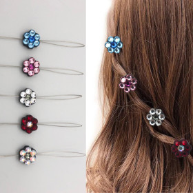 Заколка шпилька со стразами камнями Swarovski цветы 1 шт Разные цвета