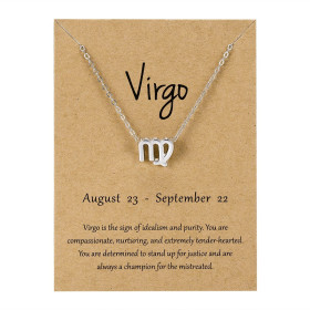 Кулон Дева знак зодиака Virgo подвеска на цепочке серебристый